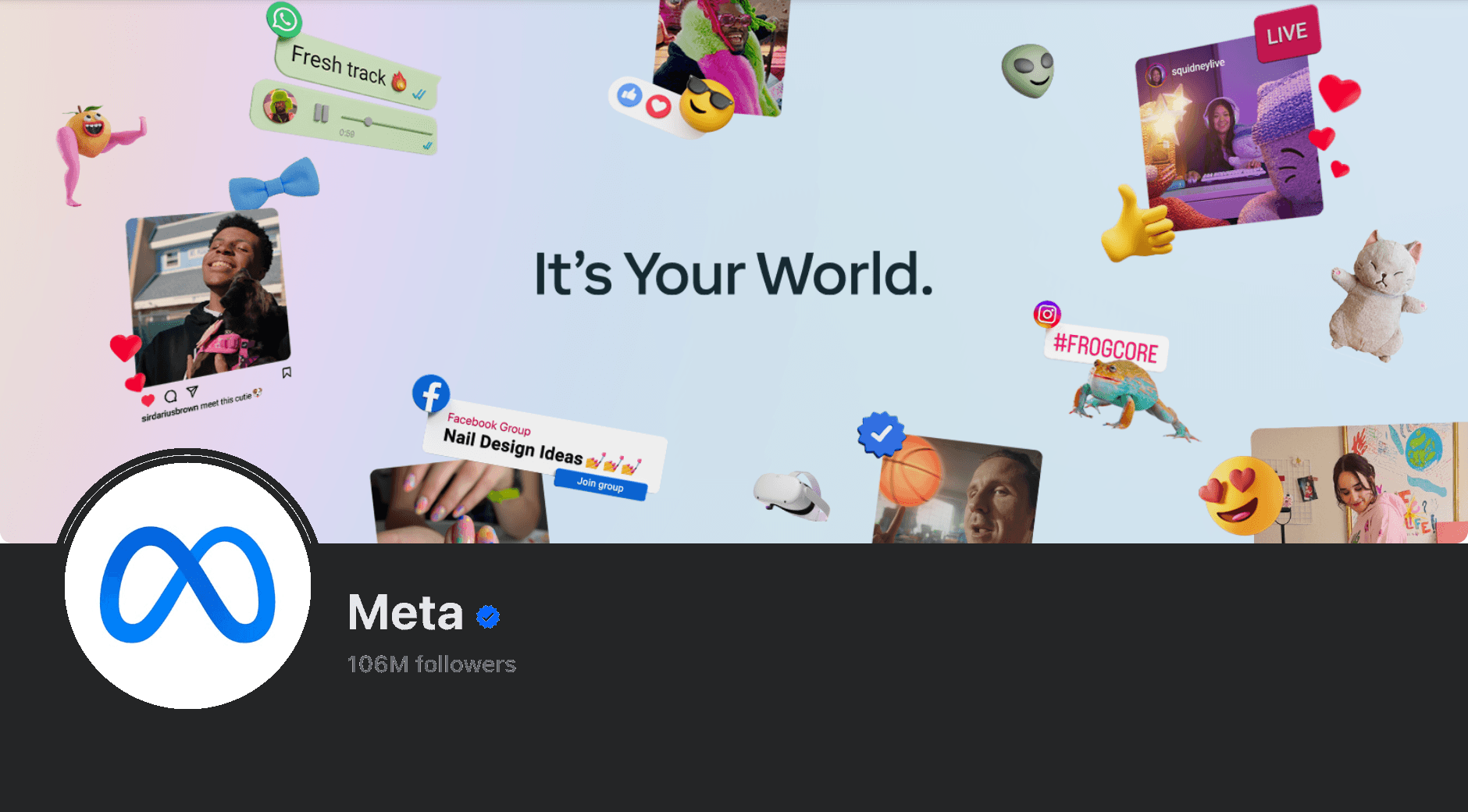Facebook profile layout with dimension annotations for cover and avatar areas